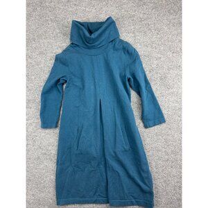 Tyler Boe Sweater Dress Women's Small Blue Long Sleeve Cowl Neck Cotton Cashmere